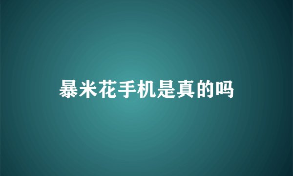 暴米花手机是真的吗