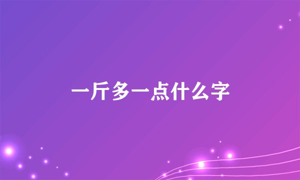 一斤多一点什么字
