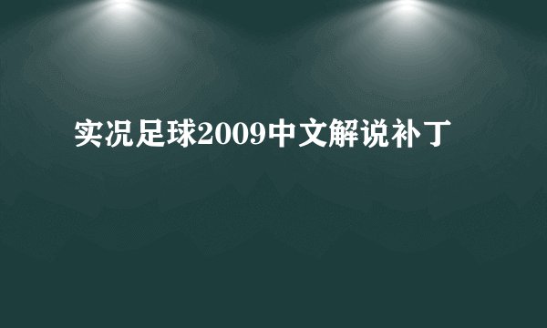 实况足球2009中文解说补丁