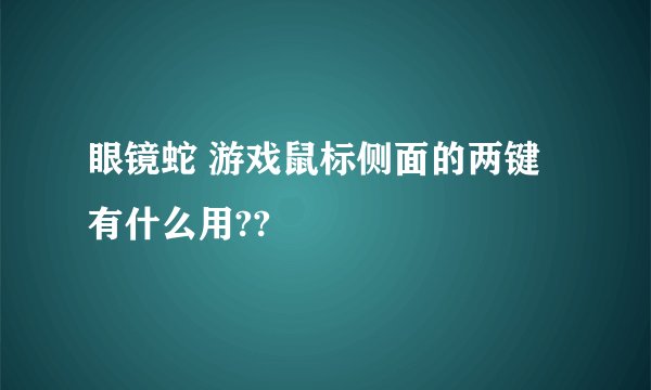 眼镜蛇 游戏鼠标侧面的两键有什么用??