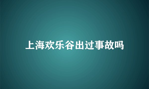 上海欢乐谷出过事故吗