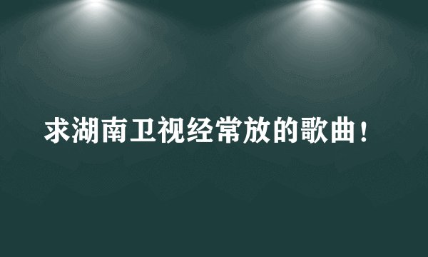 求湖南卫视经常放的歌曲！
