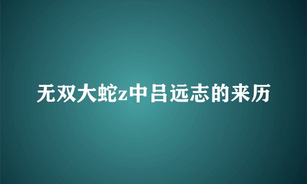 无双大蛇z中吕远志的来历