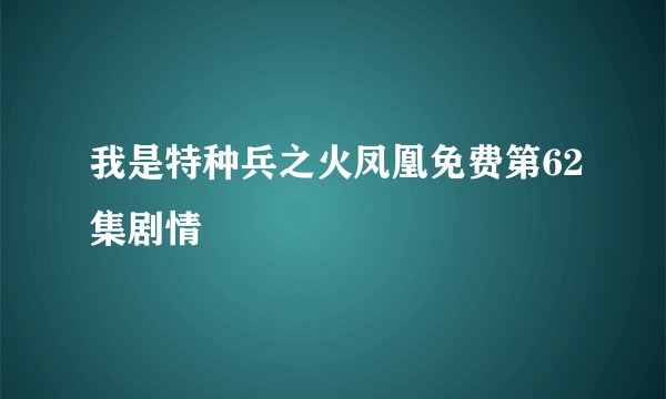 我是特种兵之火凤凰免费第62集剧情