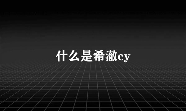 什么是希澈cy