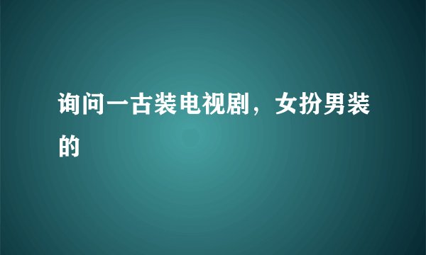 询问一古装电视剧，女扮男装的