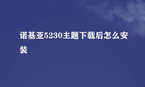 诺基亚5230主题下载后怎么安装