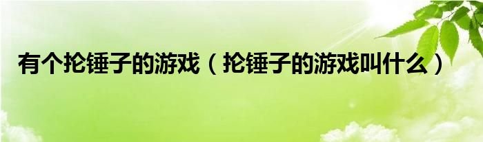 有个抡锤子的游戏抡锤子的游戏叫什么