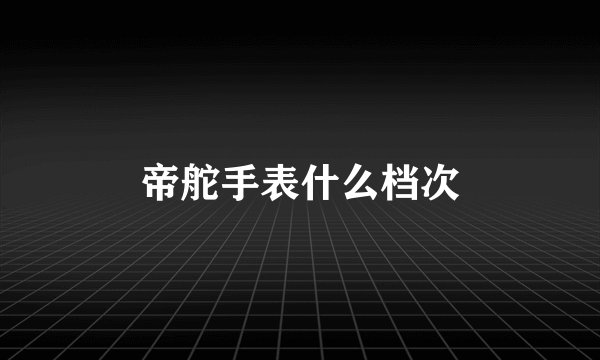 帝舵手表什么档次