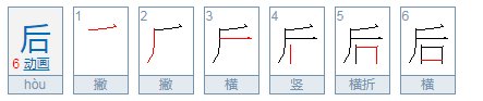 后比划怎么写