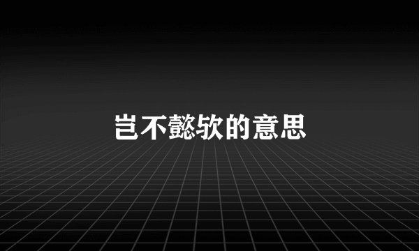岂不懿欤的意思