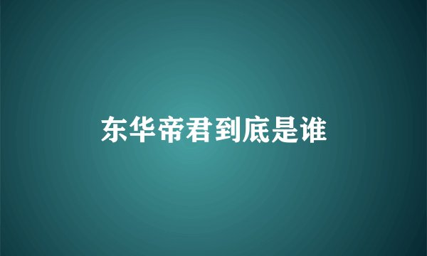 东华帝君到底是谁