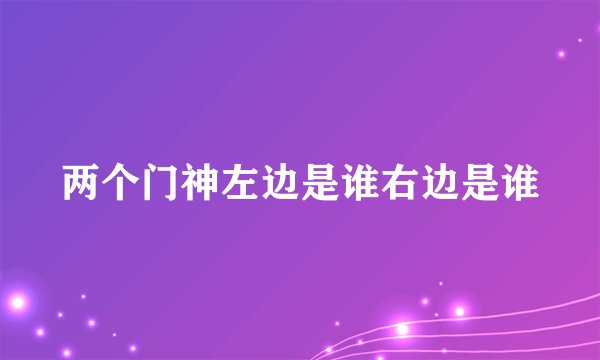 两个门神左边是谁右边是谁