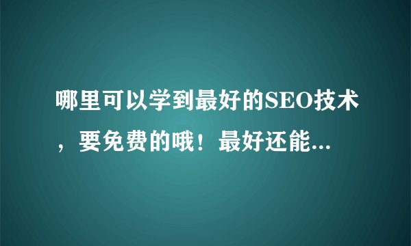 哪里可以学到最好的SEO技术，要免费的哦！最好还能学到顶级营销的