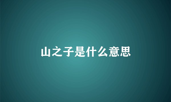 山之子是什么意思