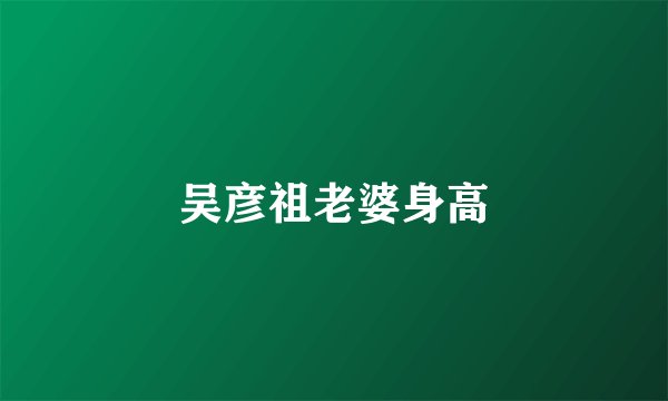 吴彦祖老婆身高