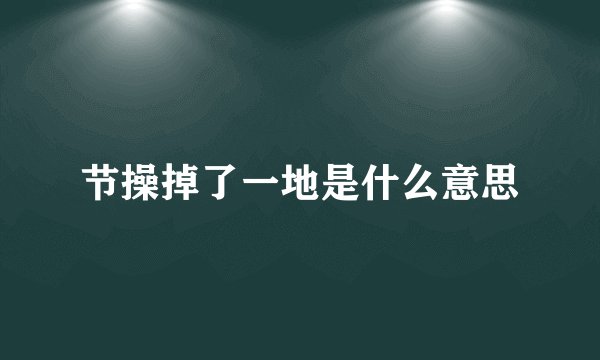 节操掉了一地是什么意思