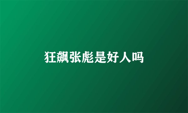 狂飙张彪是好人吗