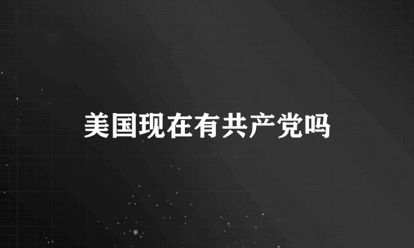 美国现在有共产党吗