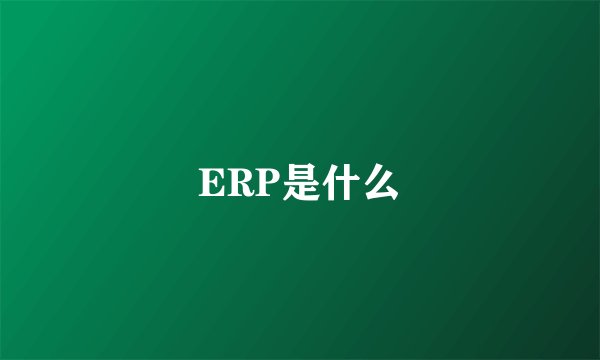 ERP是什么