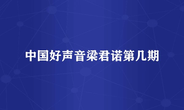 中国好声音梁君诺第几期