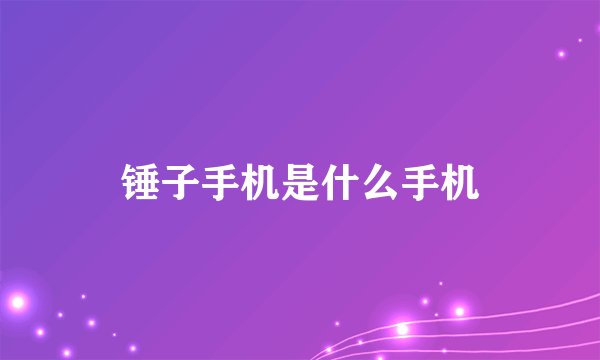 锤子手机是什么手机