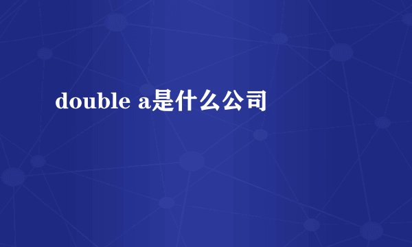 double a是什么公司