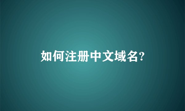 如何注册中文域名?