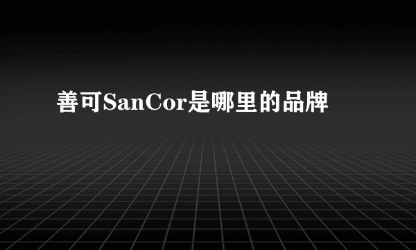 善可SanCor是哪里的品牌