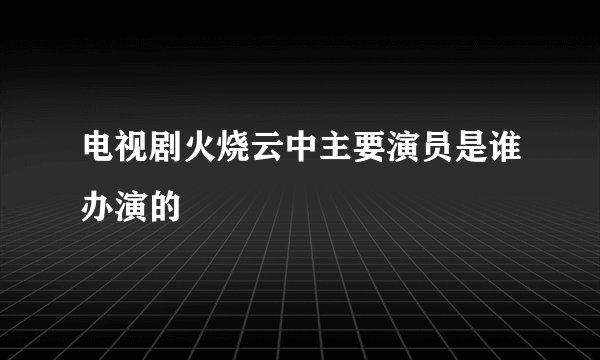 电视剧火烧云中主要演员是谁办演的