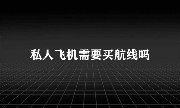 私人飞机需要买航线吗