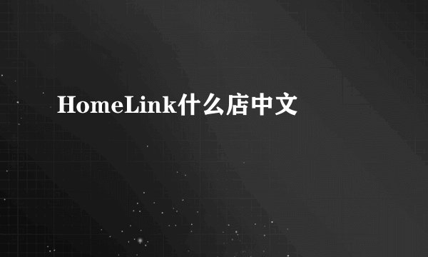 HomeLink什么店中文