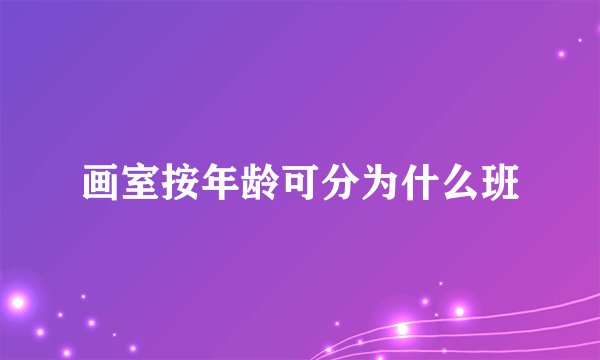 画室按年龄可分为什么班