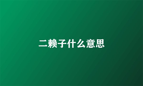 二赖子什么意思