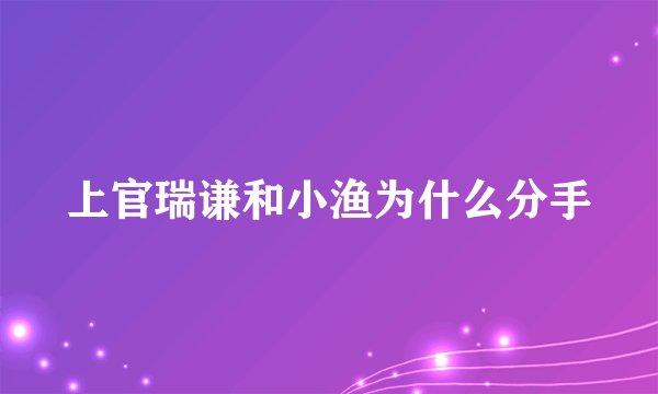 上官瑞谦和小渔为什么分手