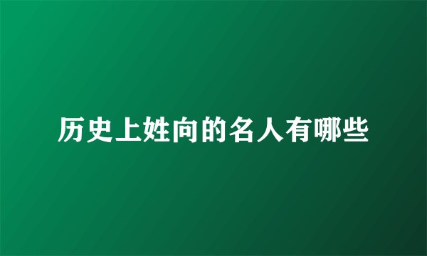 历史上姓向的名人有哪些