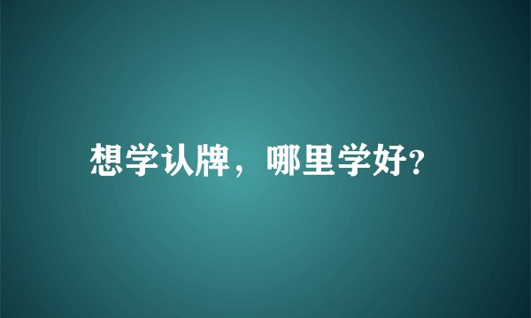 想学认牌，哪里学好？