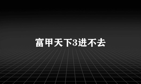 富甲天下3进不去