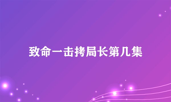 致命一击拷局长第几集