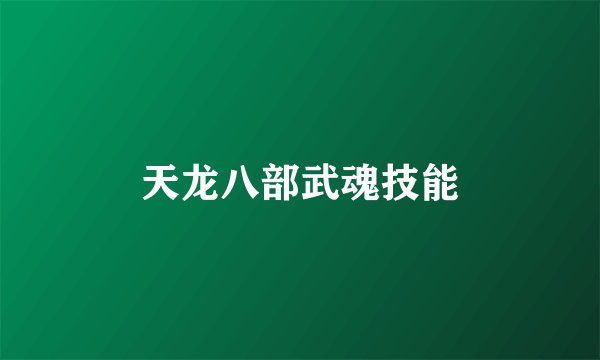 天龙八部武魂技能