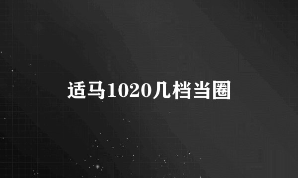 适马1020几档当圈