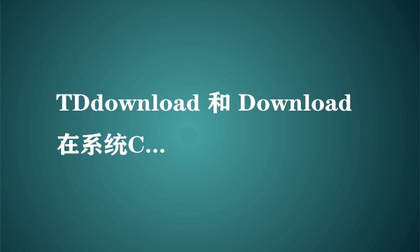 TDdownload 和 Download在系统C盘中是什么意思啊