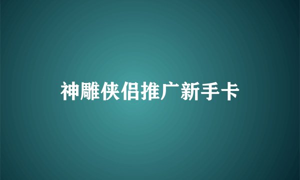 神雕侠侣推广新手卡
