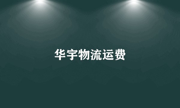 华宇物流运费