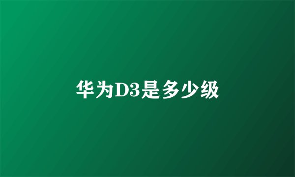华为D3是多少级