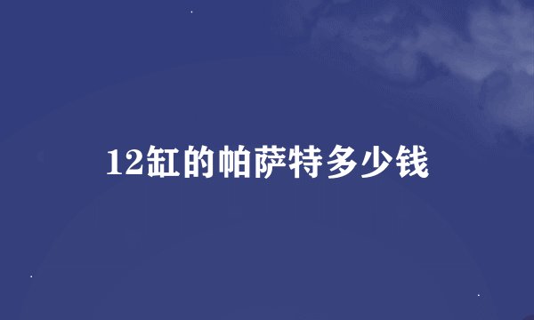 12缸的帕萨特多少钱