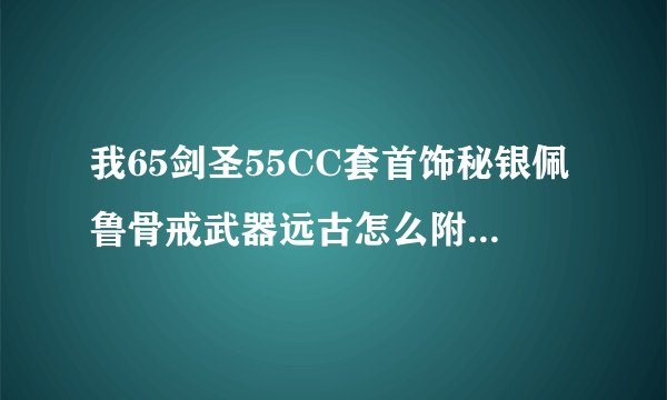 我65剑圣55CC套首饰秘银佩鲁骨戒武器远古怎么附魔求大神教教啊