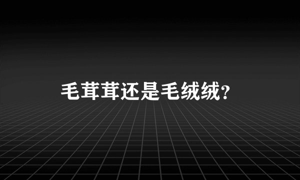 毛茸茸还是毛绒绒？