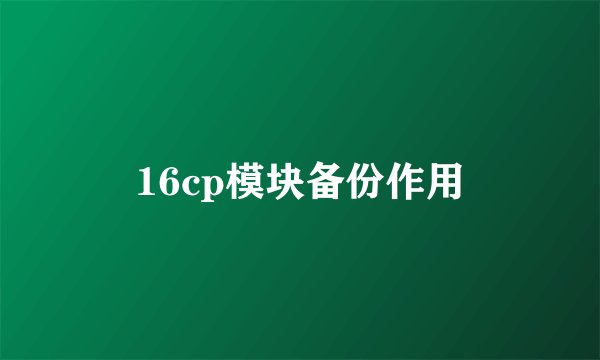 16cp模块备份作用