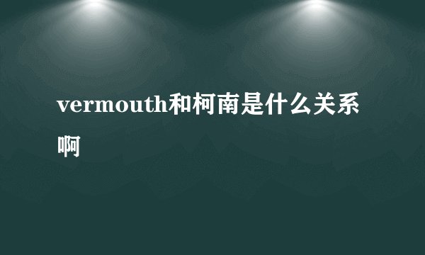 vermouth和柯南是什么关系啊